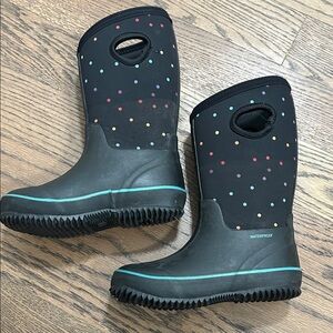 Kids Waterproof Polka Dot Boots size 13